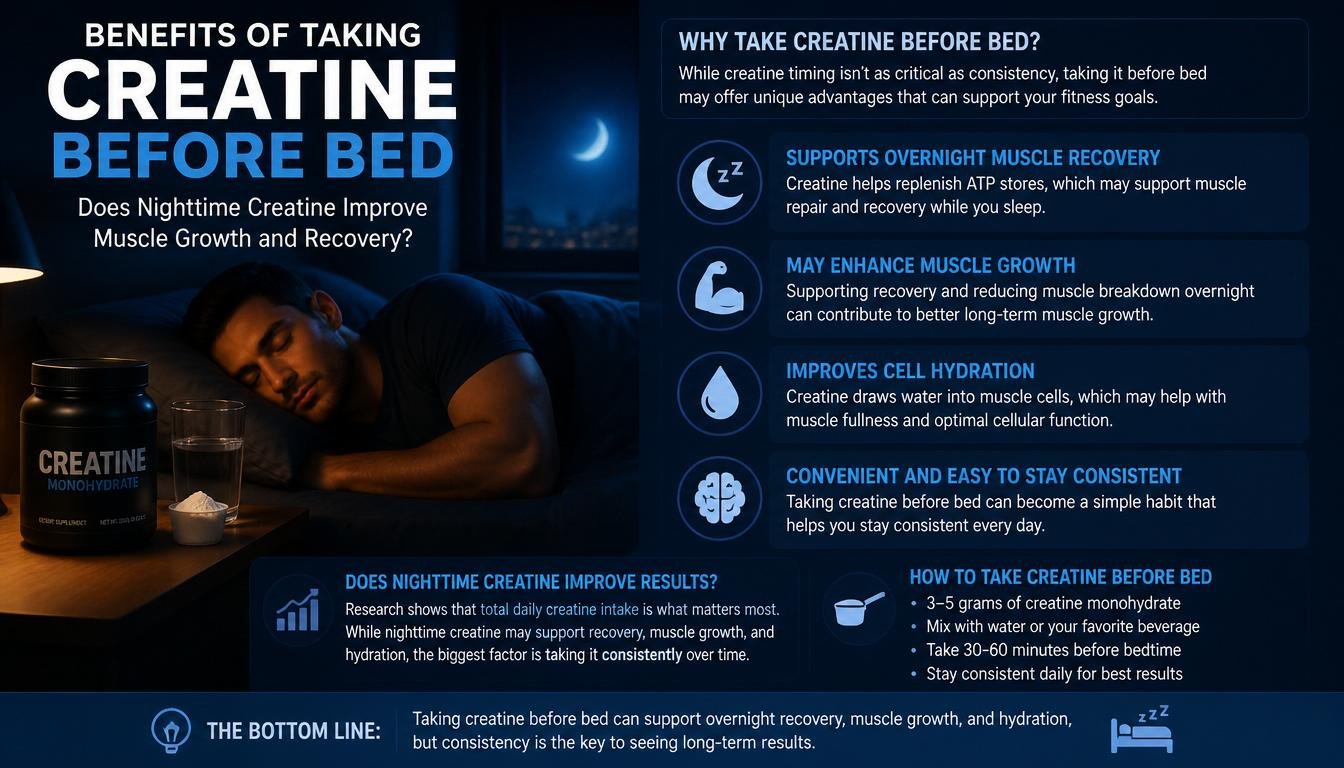 benefits of taking creatine before bed