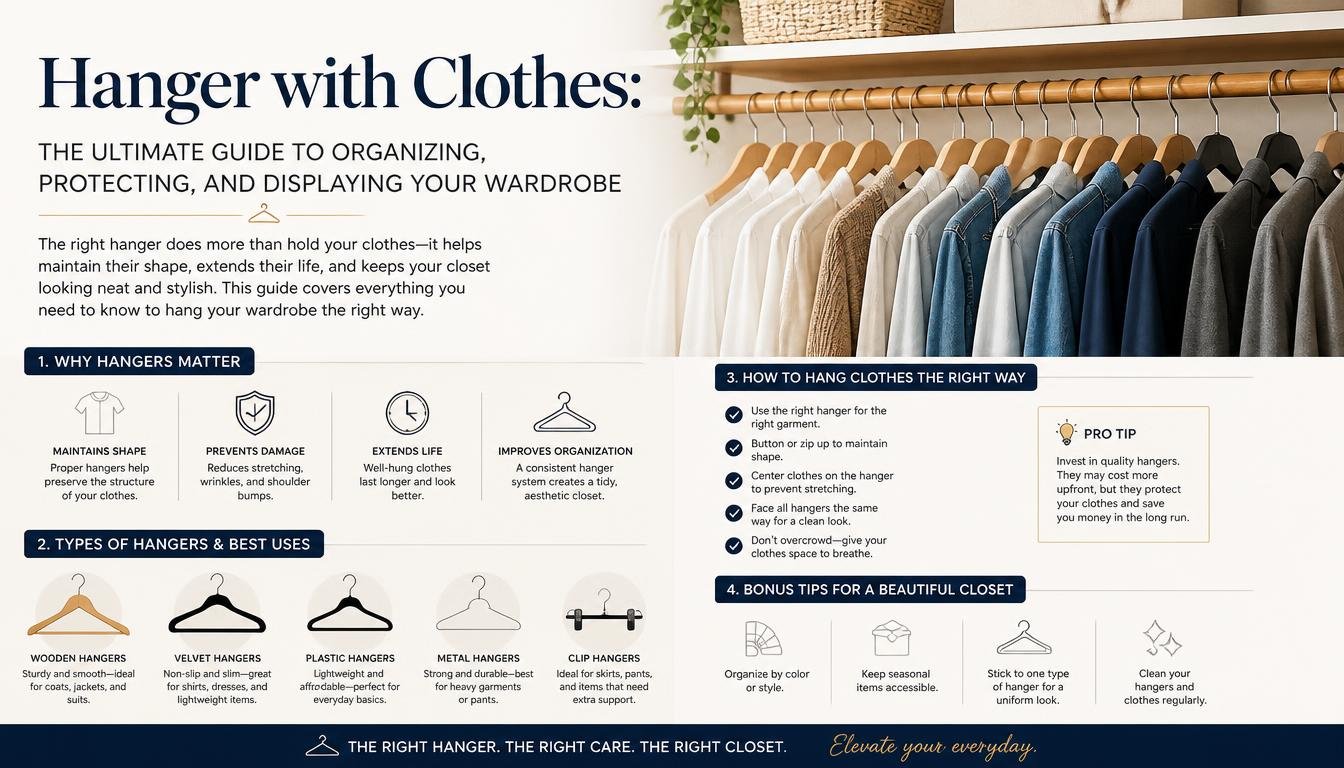 hanger with clothes