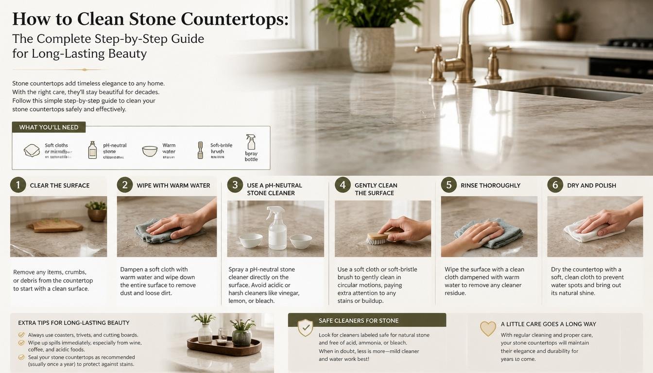 how to clean stone countertops