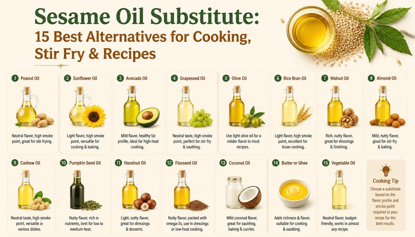When making stir fry, the ideal sesame oil substitute should handle high heat while adding a pleasant flavor.