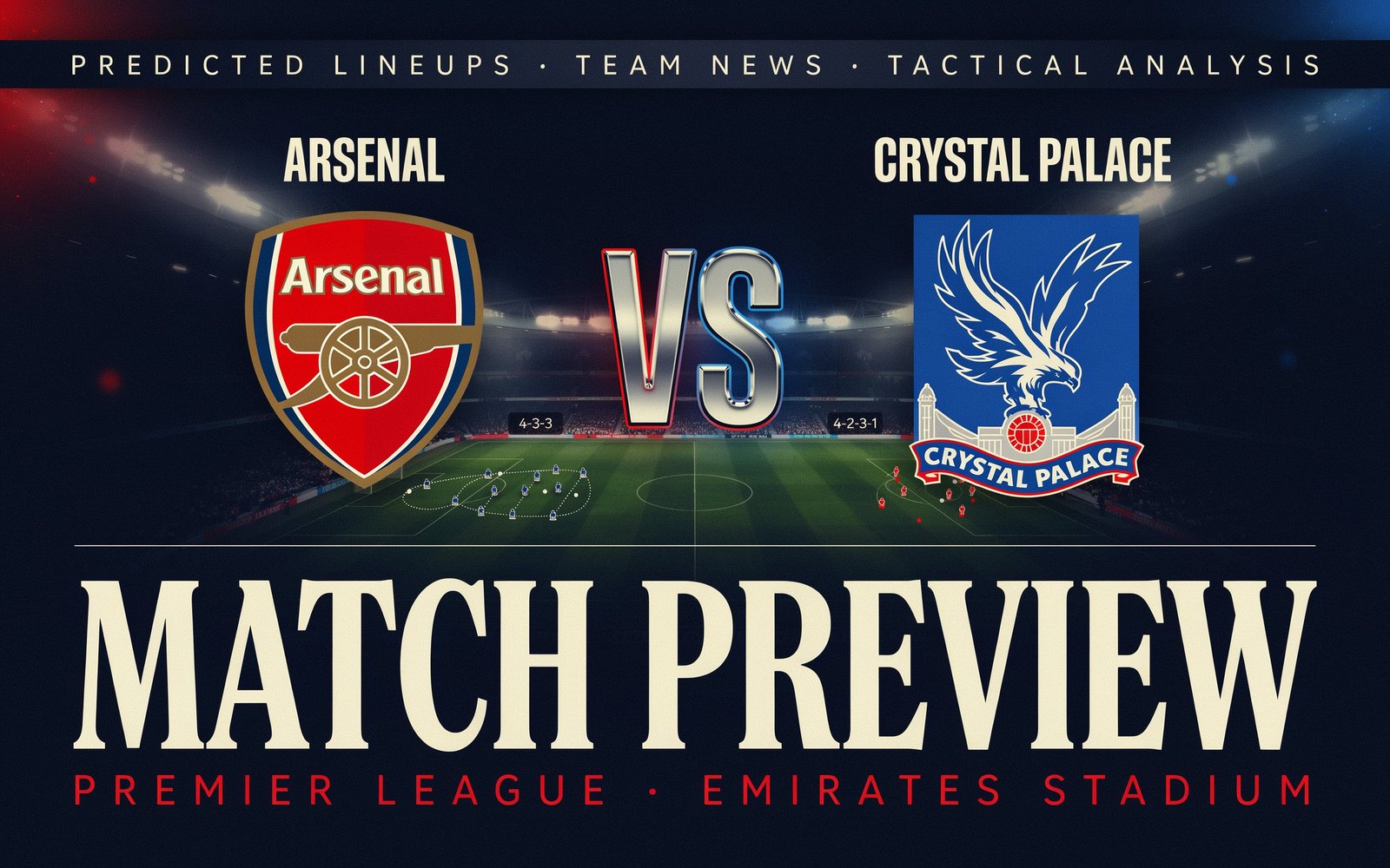 arsenal f.c. vs crystal palace f.c. lineups